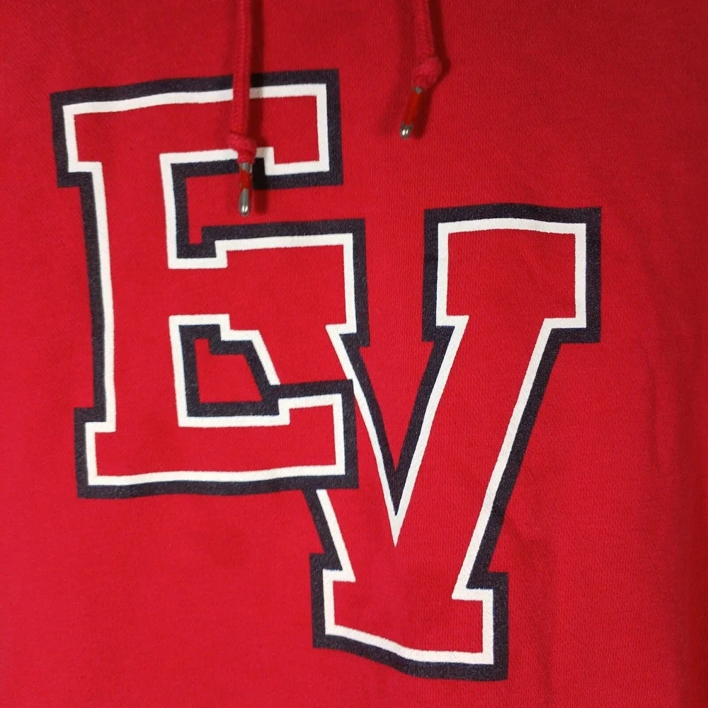 Nike Hoodie Mens M Red Tennis Hooded Sweater Club Fleece Sportswear (stain) BA39
